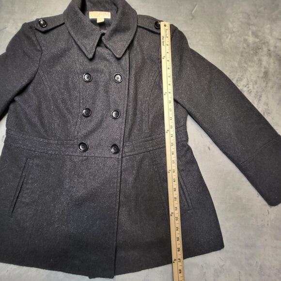 Michael Michael Kors Coat Womens XL Gray Wool Blend Peacoat Double Breasted - Picture 7 of 10